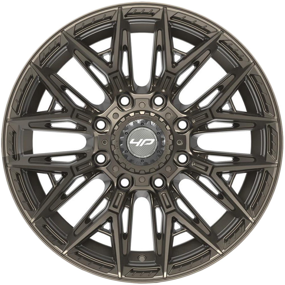 4Play 4P40 20x10 Satin Bronze - Lug Pattern and Spoke Detail
