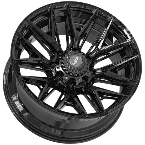 4Play 4P40 22x10 Gloss Black - Angled Concave Profile View