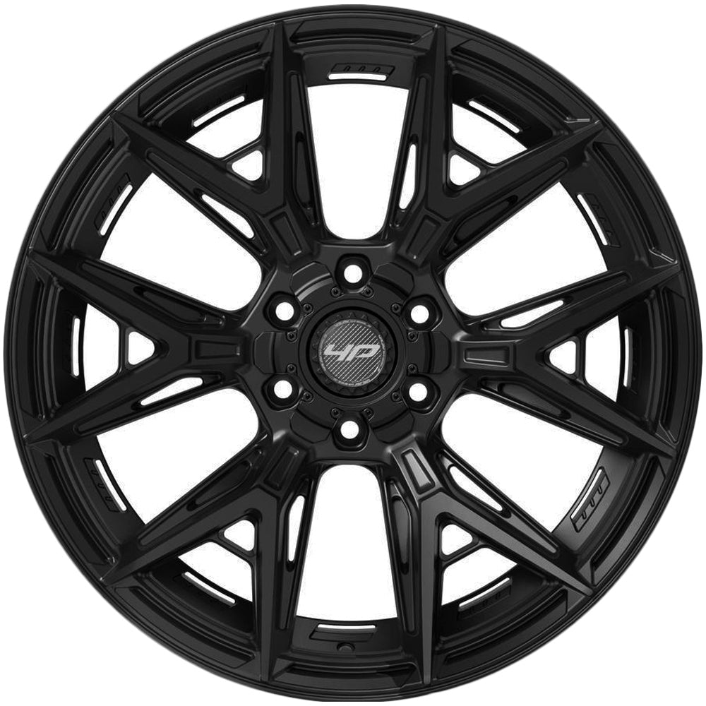 4Play 4P40 20x10 Satin Black - Lug Pattern and Spoke Detail