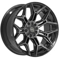 4Play 4P44 20x10 Gloss Black Brushed with Tinted Clear - Face Wheel Rim View