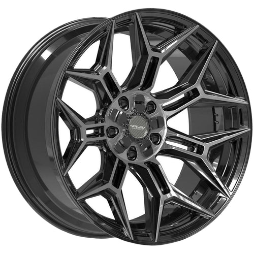 4Play 4P44 20x10 Gloss Black Brushed with Tinted Clear - Face Wheel Rim View