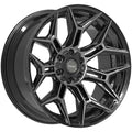 4Play 4P44 20x10 Gloss Black Brushed with Tinted Clear - Face Wheel Rim View