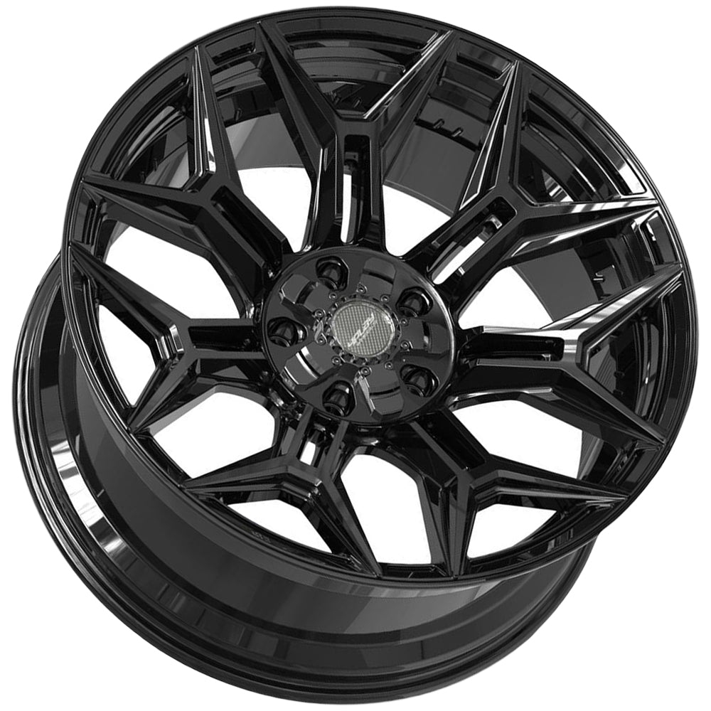 4Play 4P44 20x10 Gloss Black - Angled Concave Profile View