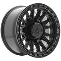 Arena A132 Blitz 17x9 Satin Black Center Gloss Black Lip - Face Wheel Rim View