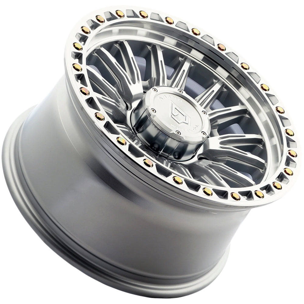 Arena A132 Blitz 17x9 Gloss Silver Machined - Angled Concave Profile View
