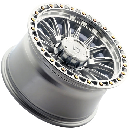 Arena A132 Blitz 17x9 Gloss Silver Machined - Angled Concave Profile View