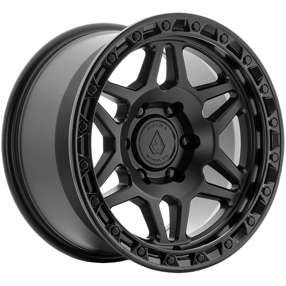 Arena A139 Octane 17x9 Satin Black/Gloss Black Lip - Face Wheel Rim View