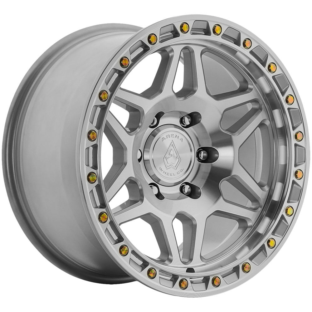 Arena A139 Octane 17x9 Gloss Silver/Machined - Face Wheel Rim View