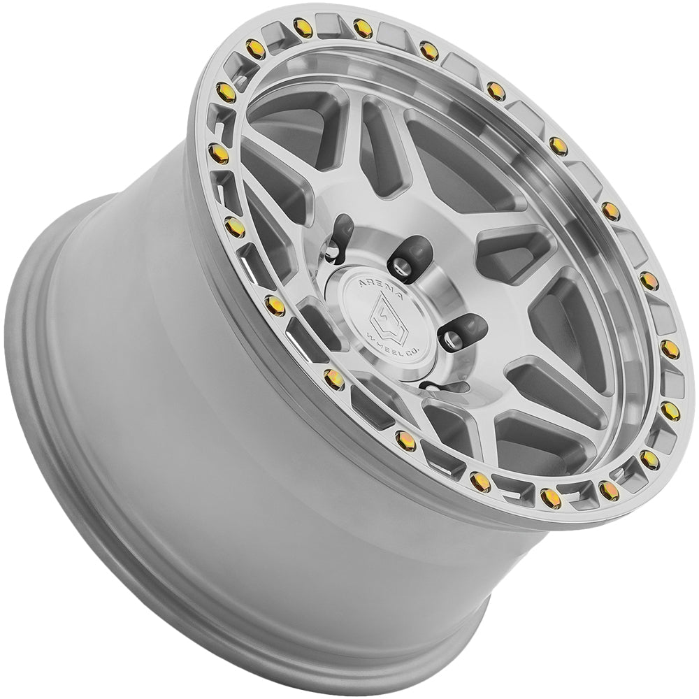 Arena A139 Octane 17x9 Gloss Silver/Machined - Angled Concave Profile View