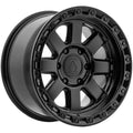 Arena A148 Bandit 17x9 Satin Black Center Gloss Black Lip - Face Wheel Rim View