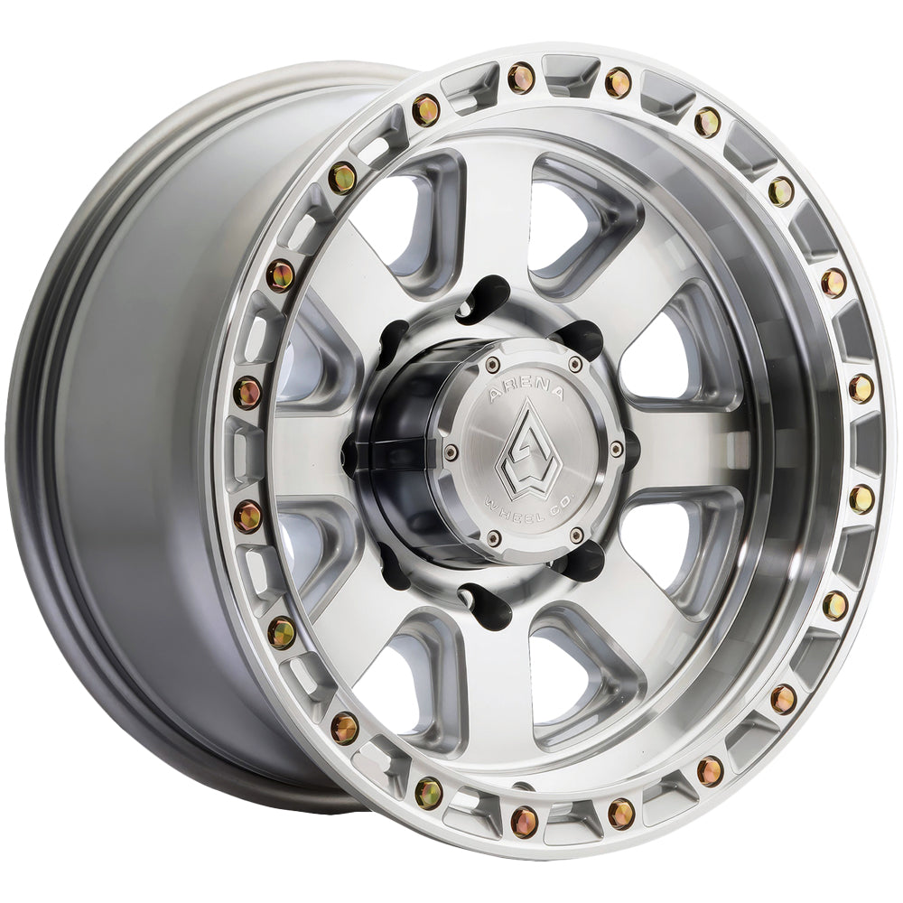 Arena A148 Bandit 17x9 Gloss Silver Machined - Face Wheel Rim View