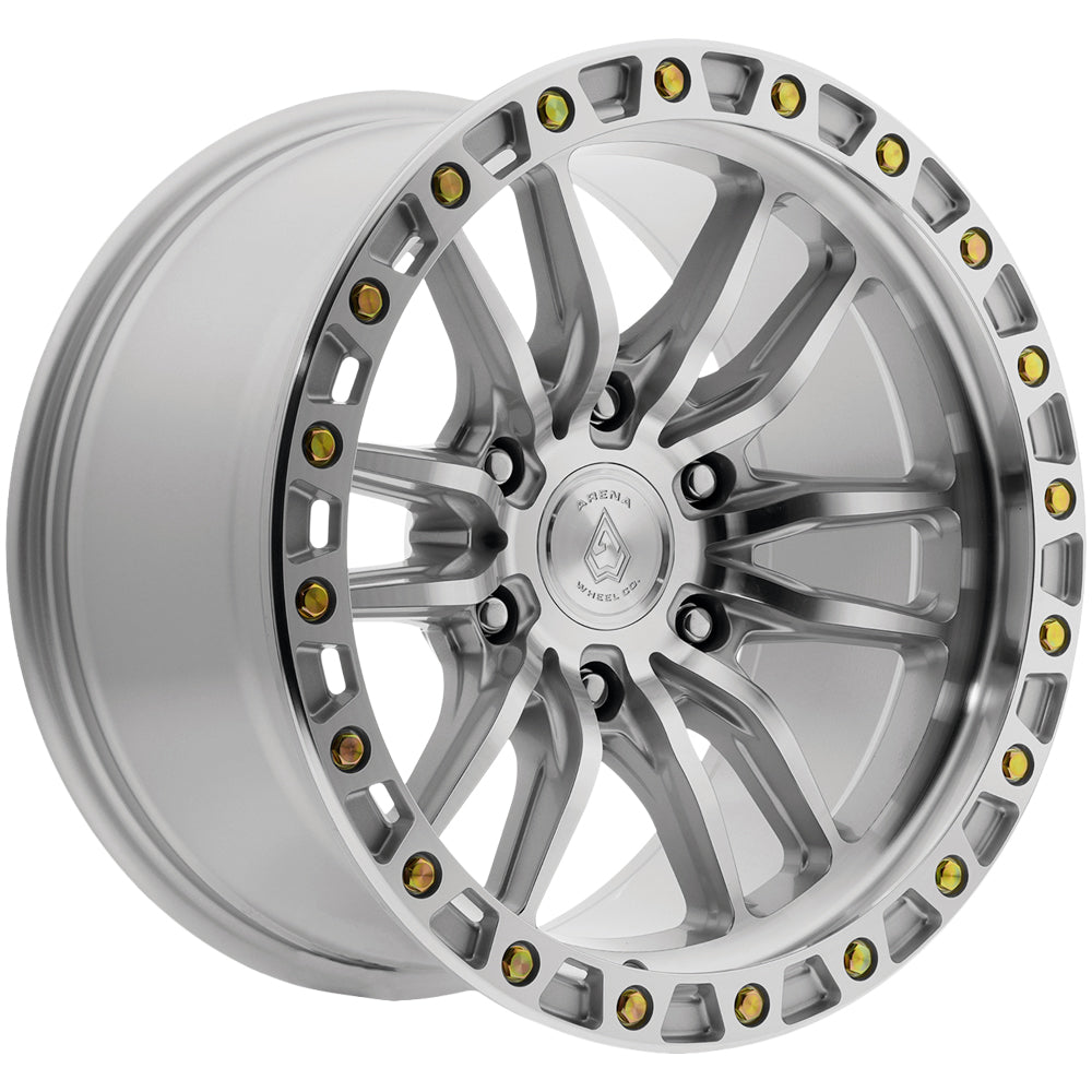 Arena A152 Dune 17x9 Gloss Silver Machined - Face Wheel Rim View