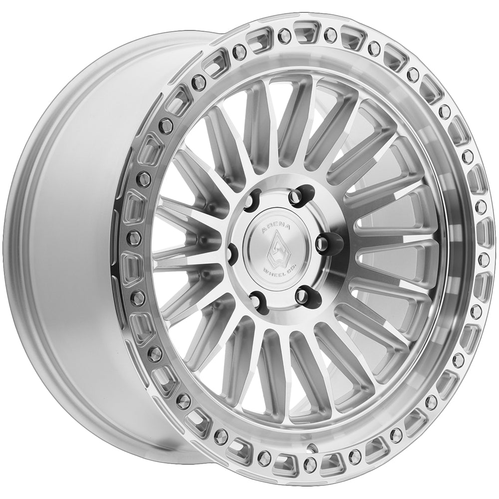 Arena A153 Apache 17x9 Gloss Silver Machined - Face Wheel Rim View