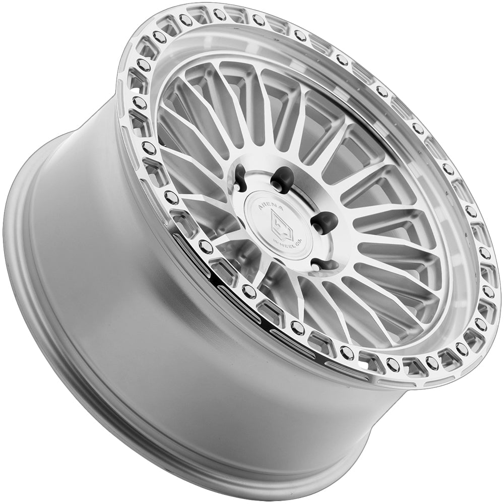Arena A153 Apache 20x9 Gloss Silver Machined - Angled Concave Profile View