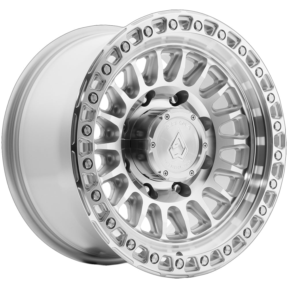 Arena A153 Apache 17x9 Gloss Silver Machined - Face Wheel Rim View