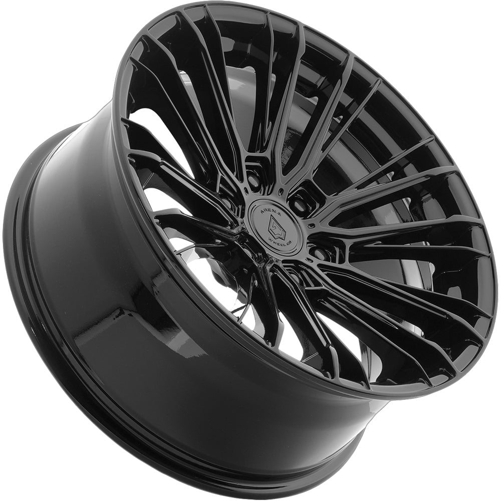 Arena A154 Aristo 22x9.5 Gloss Black - Angled Concave Profile View