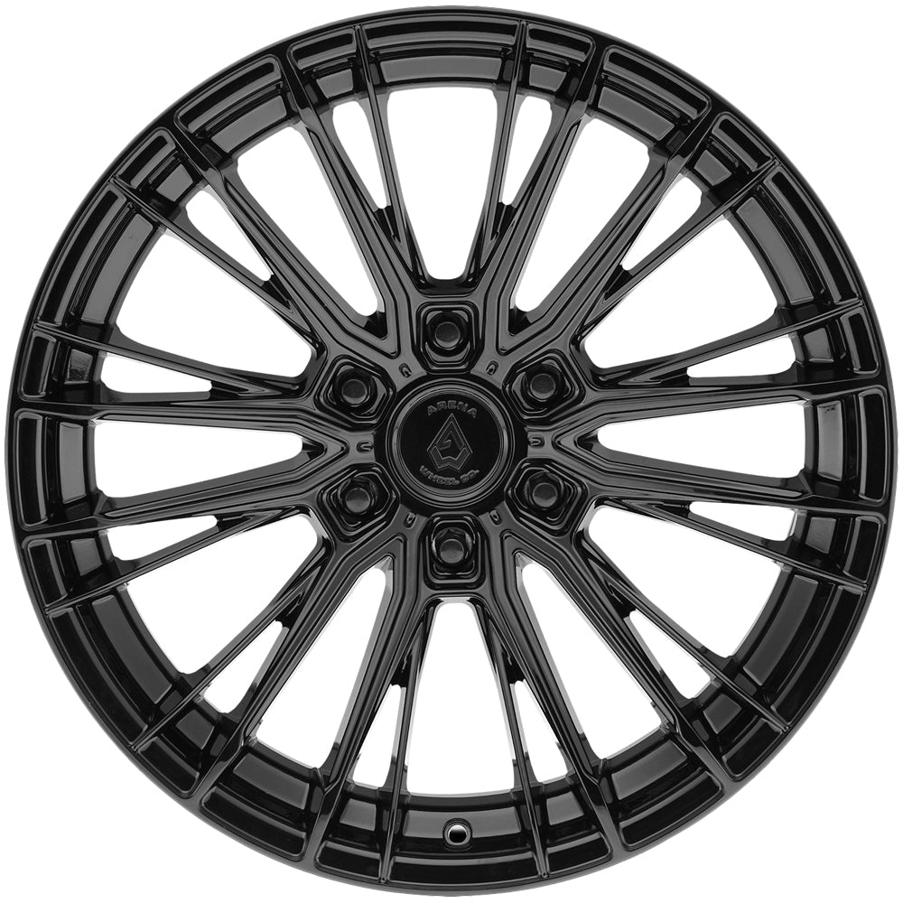 Arena A154 Aristo 22x9.5 Gloss Black - Lug Pattern and Spoke Detail