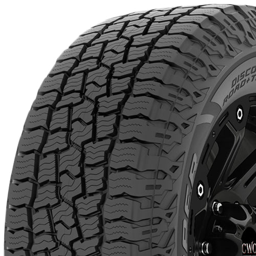 Cooper Discoverer Road+Trail AT 235/70R16 Tire - Three-Quarter Tread & Sidewall Angle View