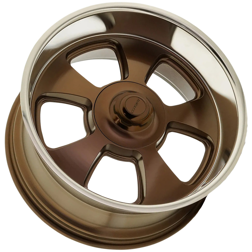 Corsart C107 Malibu 20x8 Satin Bronze Center Diamond Cut Lip - Angled Concave Profile View