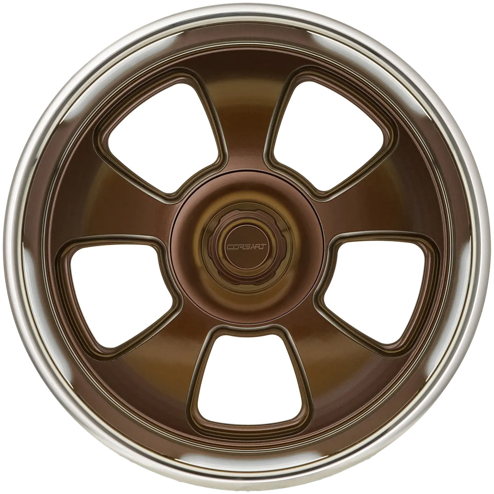 Corsart C107 Malibu 20x8 Satin Bronze Center Diamond Cut Lip - Lug Pattern and Spoke Detail