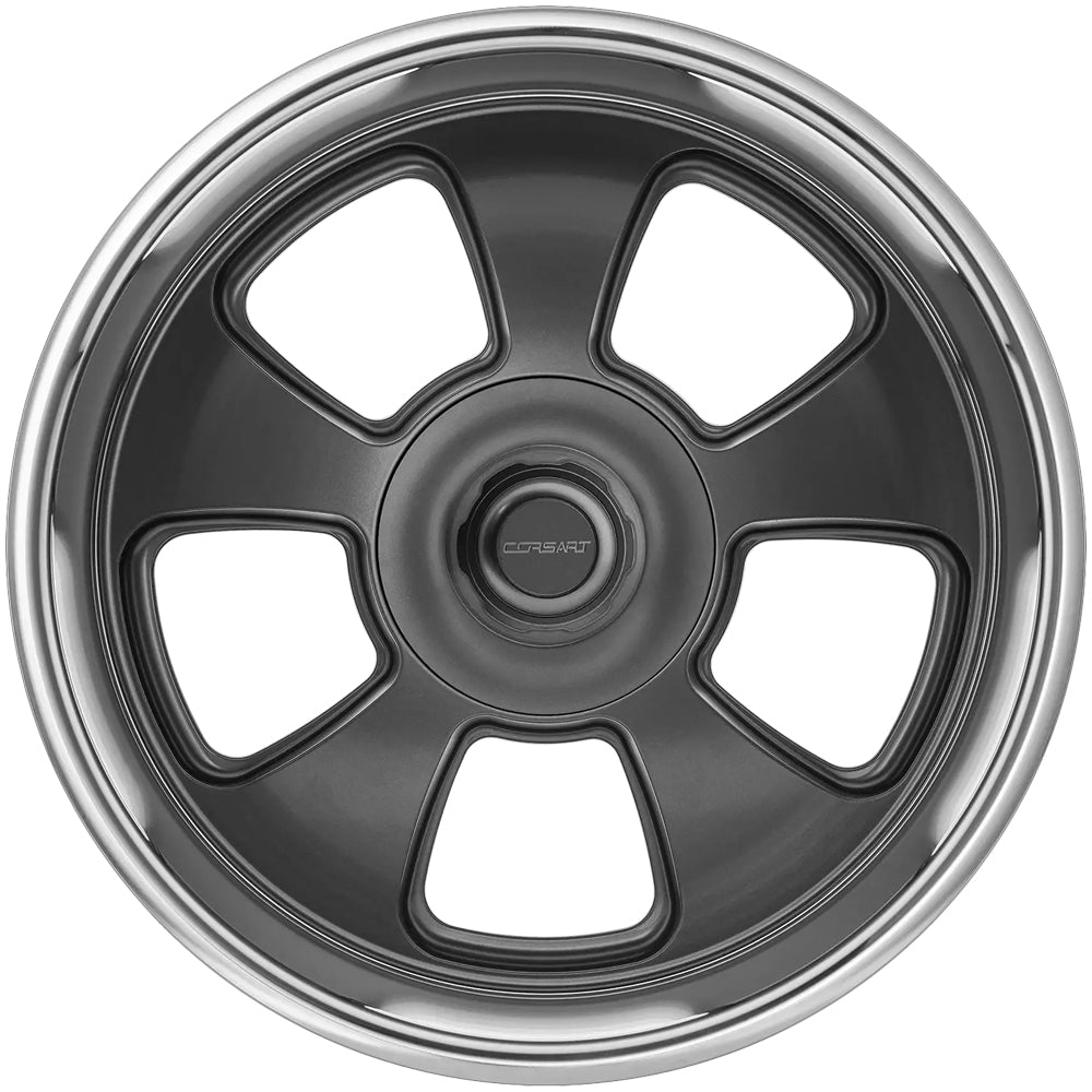 Corsart C107 Malibu 20x8 Satin Gun Metal Center Diamond Cut Lip - Lug Pattern and Spoke Detail