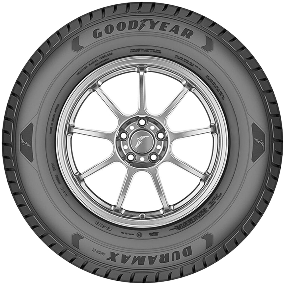 Goodyear Duramax G2 195/75R16C Tire - Sidewall & Rim Protector Detail