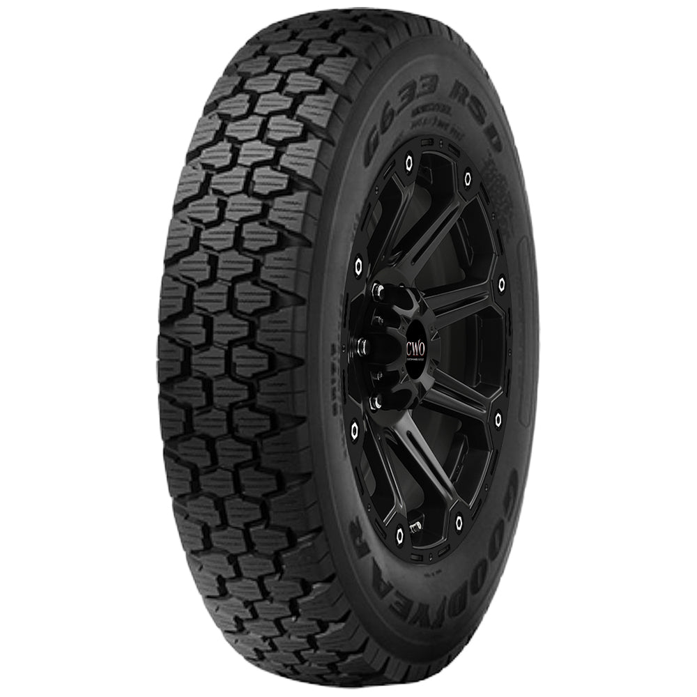 Goodyear G633 RSD Hwy 8R19.5 Tire - Front Tread Profile View
