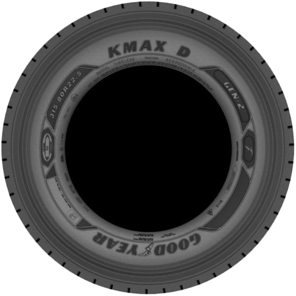 Goodyear Kmax D 265/70R19.5 Tire - Sidewall & Rim Protector Detail