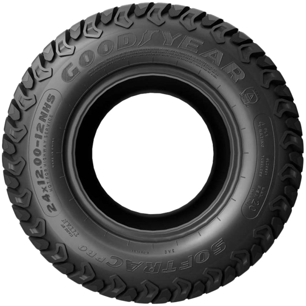 Goodyear Softrac Pro 23x10.50-12 Tire - Sidewall & Rim Protector Detail