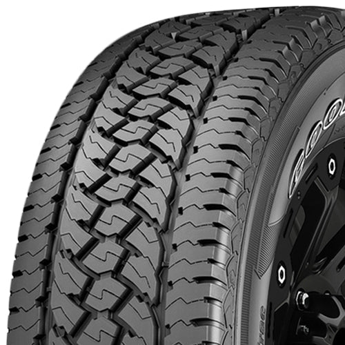 Goodyear Wrangler AT SilentTrac LT255/70R15 Tire - Three-Quarter Tread & Sidewall Angle View