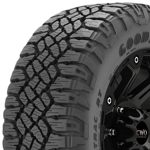 Goodyear Wrangler Duratrac RT 255/70R18 Tire - Three-Quarter Tread & Sidewall Angle View