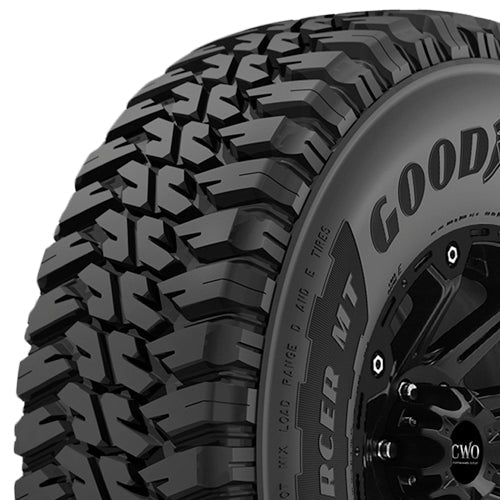 Goodyear Wrangler Enforcer MT 37x12.50R16.5LT Tire - Three-Quarter Tread & Sidewall Angle View