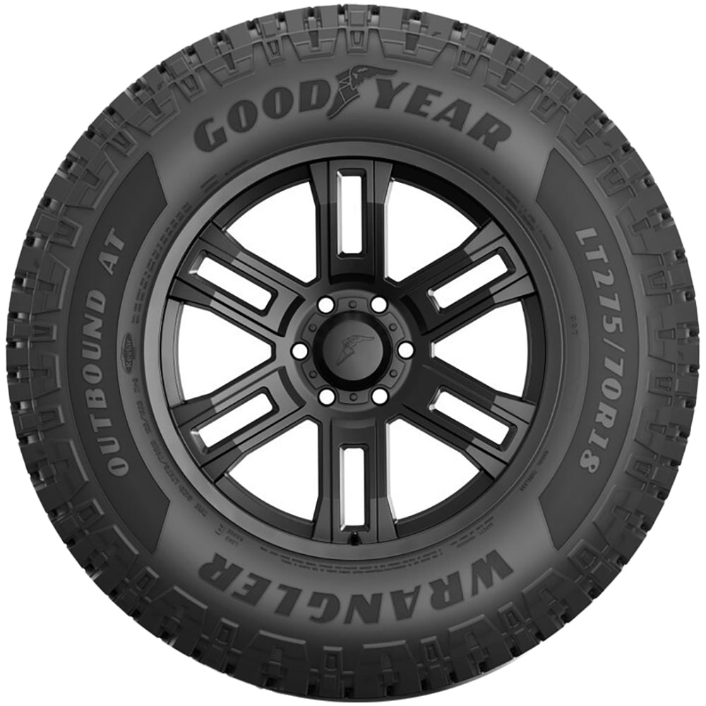 Goodyear Wrangler Outbound AT LT235/80R17 Tire - Sidewall & Rim Protector Detail