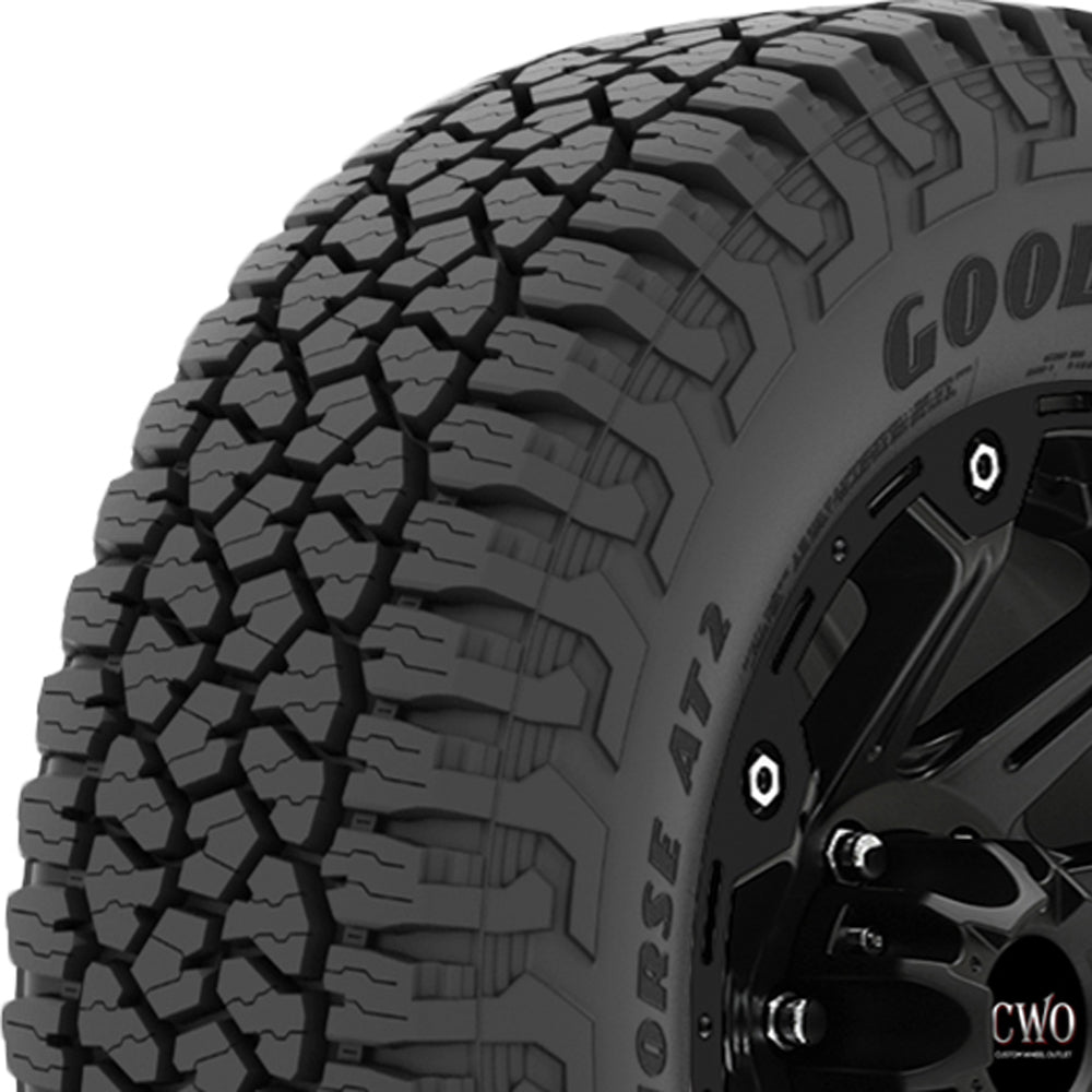 Goodyear Wrangler Workhorse AT2 245/75R16 Tire - Three-Quarter Tread & Sidewall Angle View