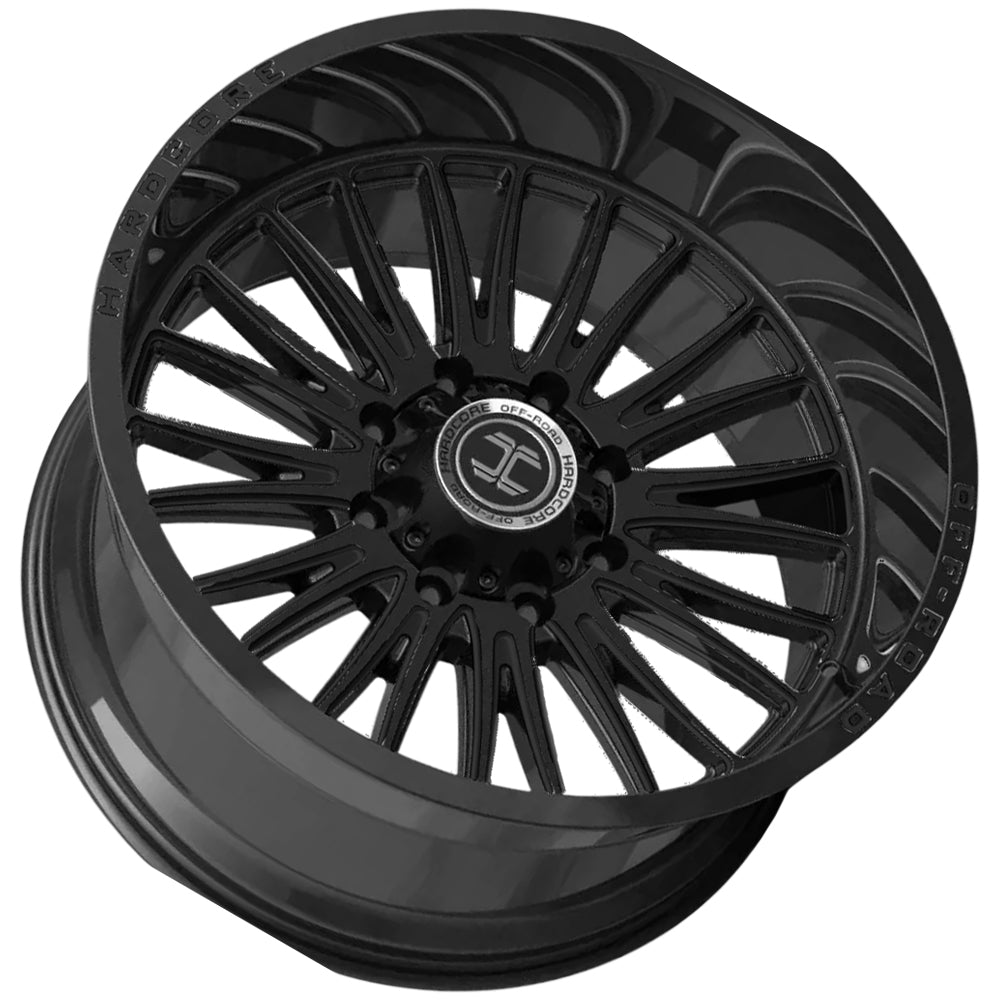 Hardcore HC112 Mandate 20x10 Gloss Black - Angled Concave Profile View