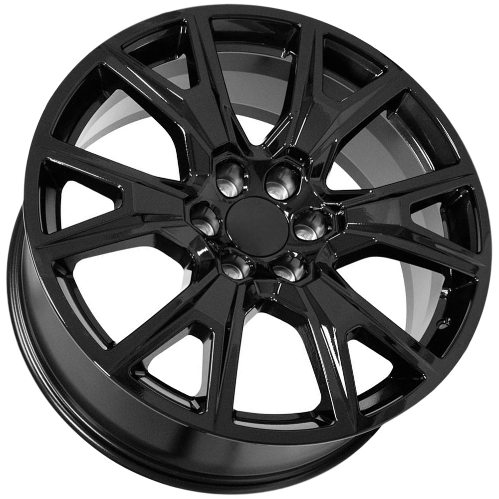 OE Wheels CV71 22x9 Gloss Black - Angled Concave Profile View