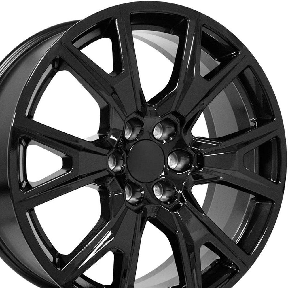 OE Wheels CV71 22x9 Gloss Black - Side Barrel & Lip Depth View