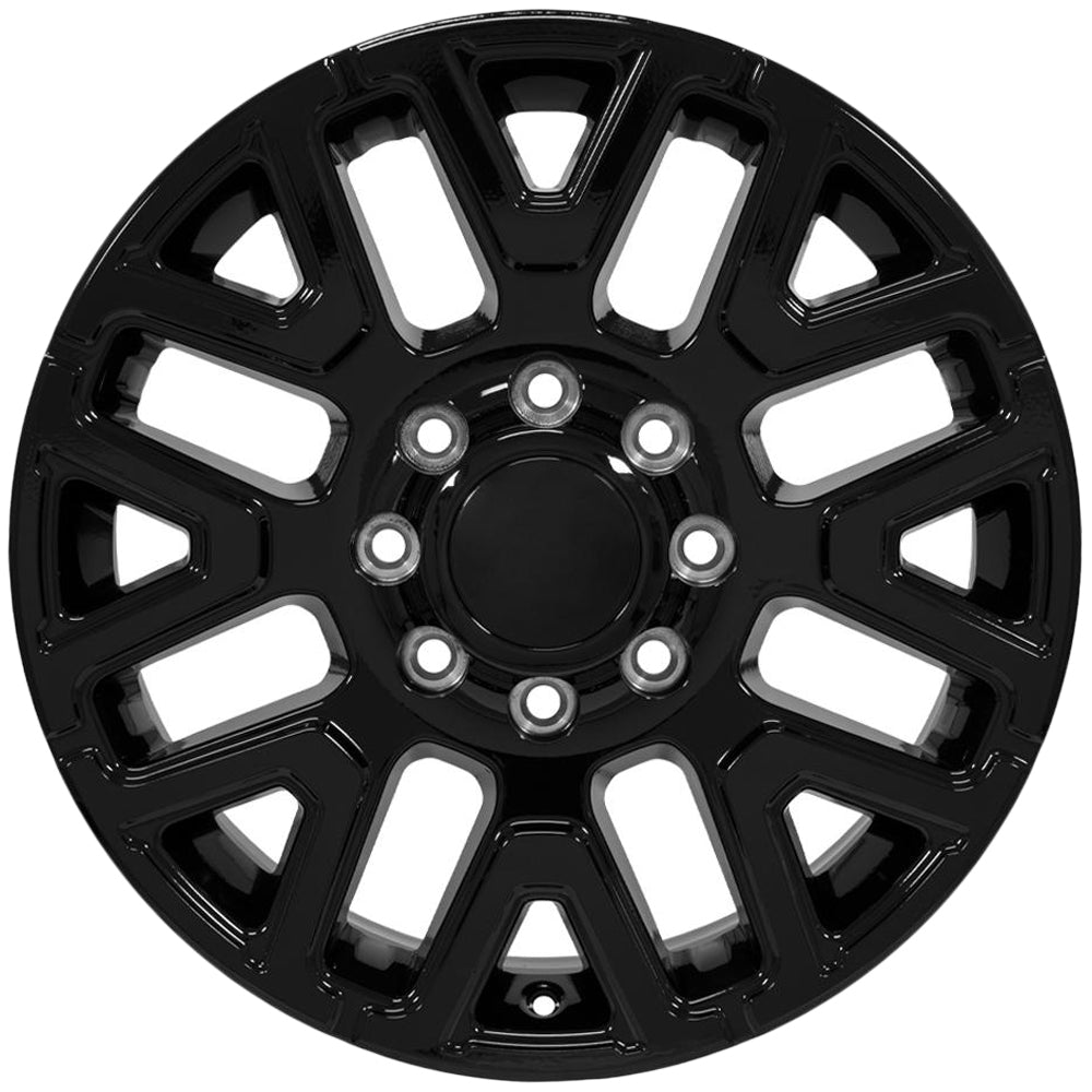 OE Wheels DG77 20x8 Gloss Black - Lug Pattern and Spoke Detail