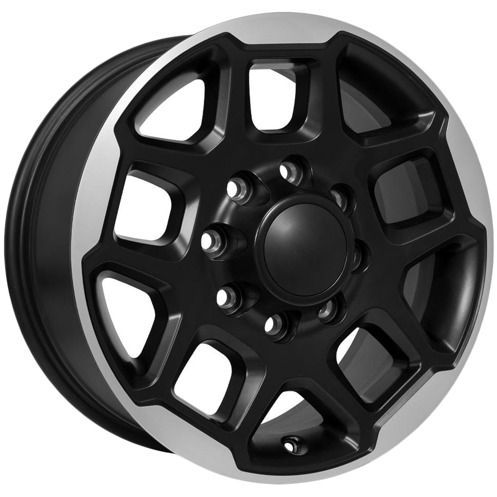 OE Wheels DG78 18x8 Satin Black Machined - Face Wheel Rim View