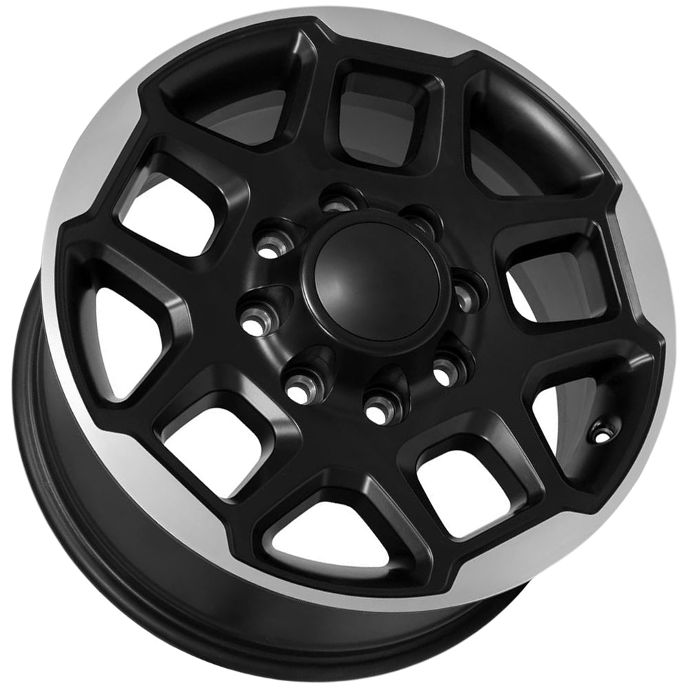 OE Wheels DG78 18x8 Satin Black Machined - Angled Concave Profile View