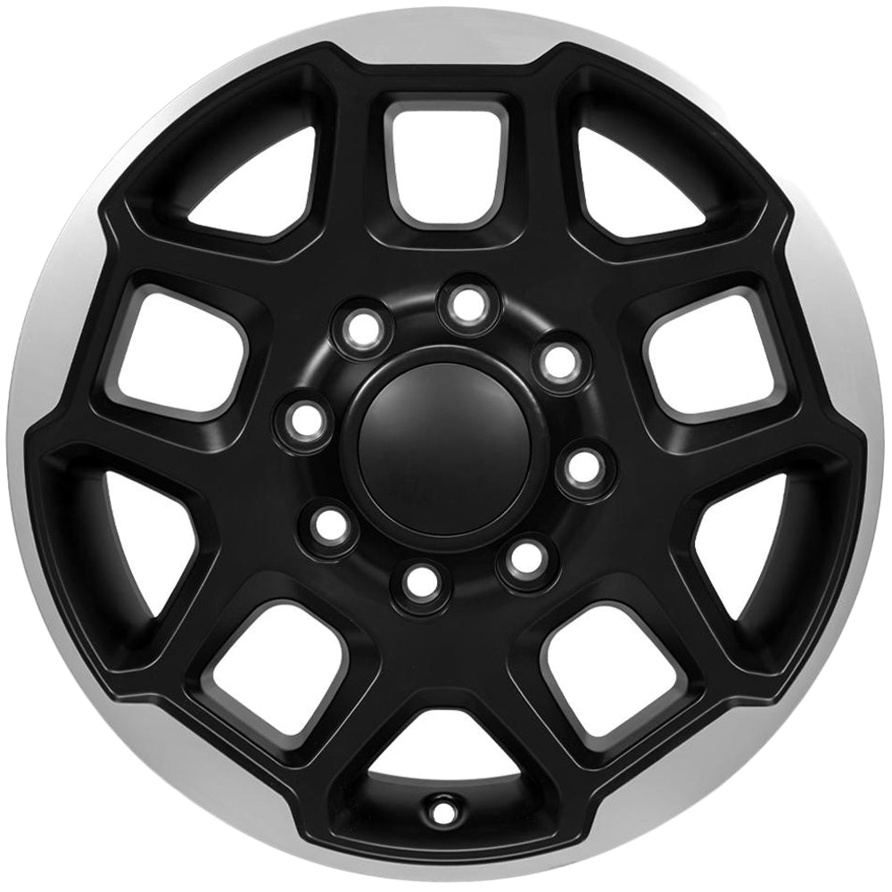 OE Wheels DG78 18x8 Satin Black Machined - Lug Pattern and Spoke Detail