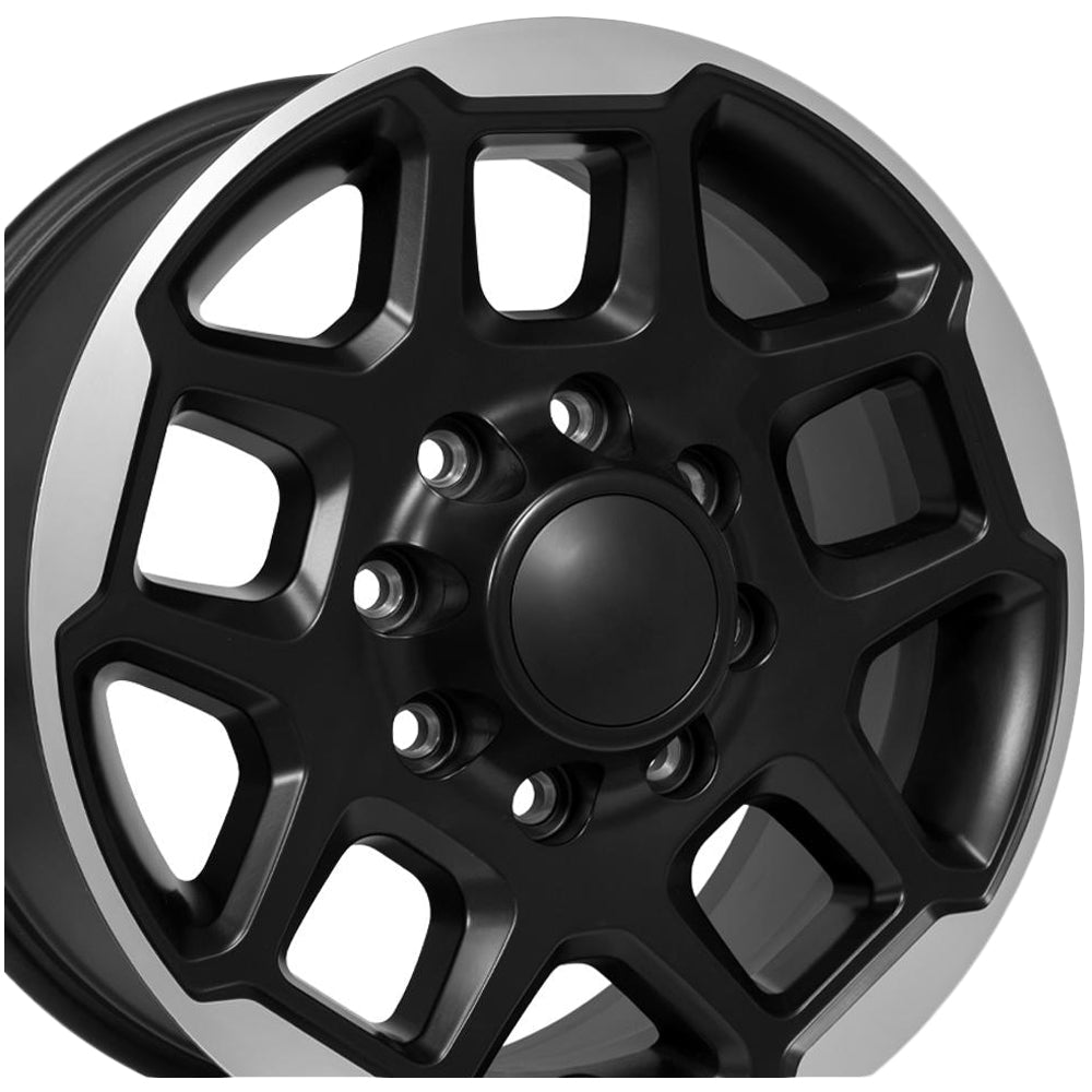 OE Wheels DG78 18x8 Satin Black Machined - Side Barrel & Lip Depth View