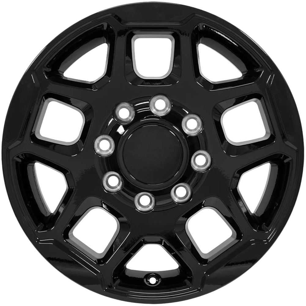 OE Wheels DG78 18x8 Gloss Black - Lug Pattern and Spoke Detail