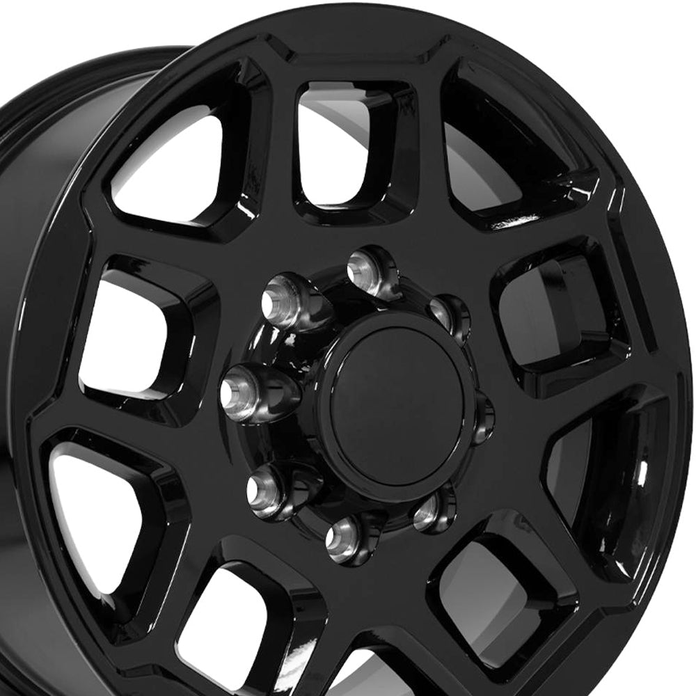 OE Wheels DG78 18x8 Gloss Black - Side Barrel & Lip Depth View